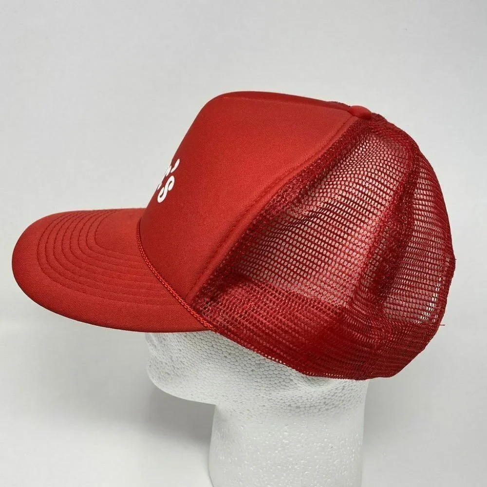 VTG Foxs Foam Snapback Trucker Hat‎ Red Otto Cap Adjustable